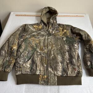 Vintage Retro 2000’s Levi Camouflage Realtree Men Lined Hooded Jacket Sz L